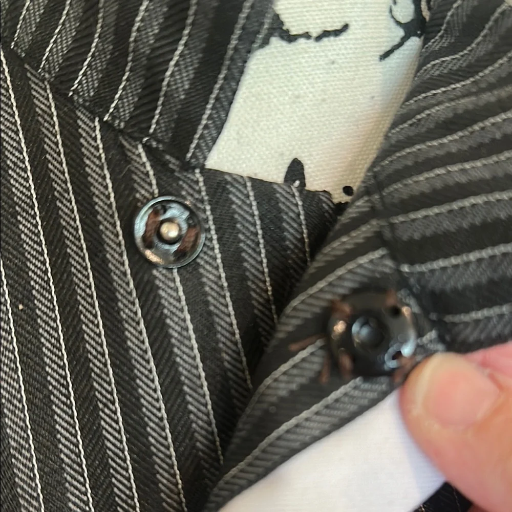 ANIME  BLAZER . BLACK & WHITE STRIPED FINE QUALITY FABRIC EUC
